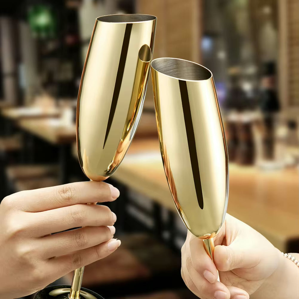 Stainless Steel Beveled Champagne Flute