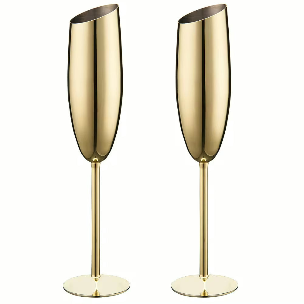 Stainless Steel Beveled Champagne Flute