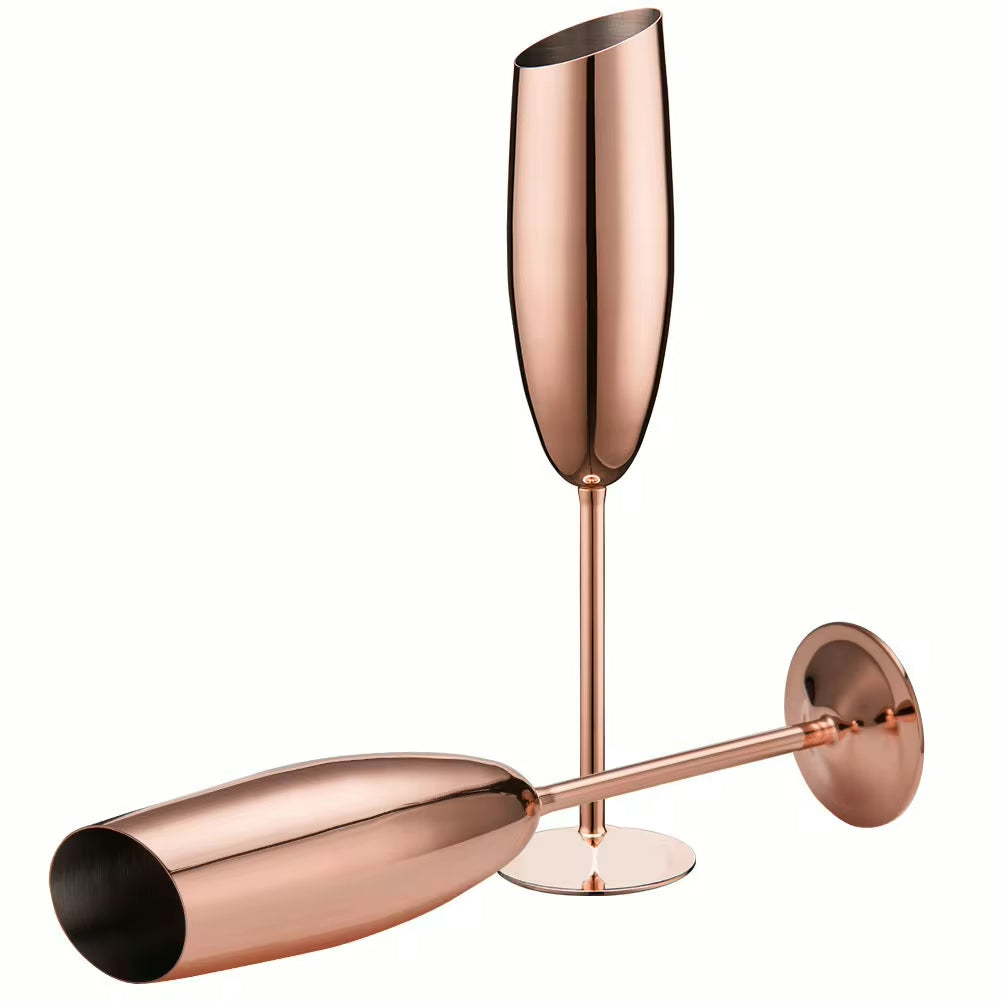 Stainless Steel Beveled Champagne Flute